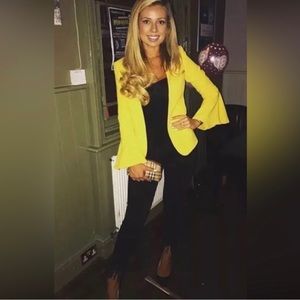 ZARA Yellow Flare Sleeves Jacket Open Front Medium